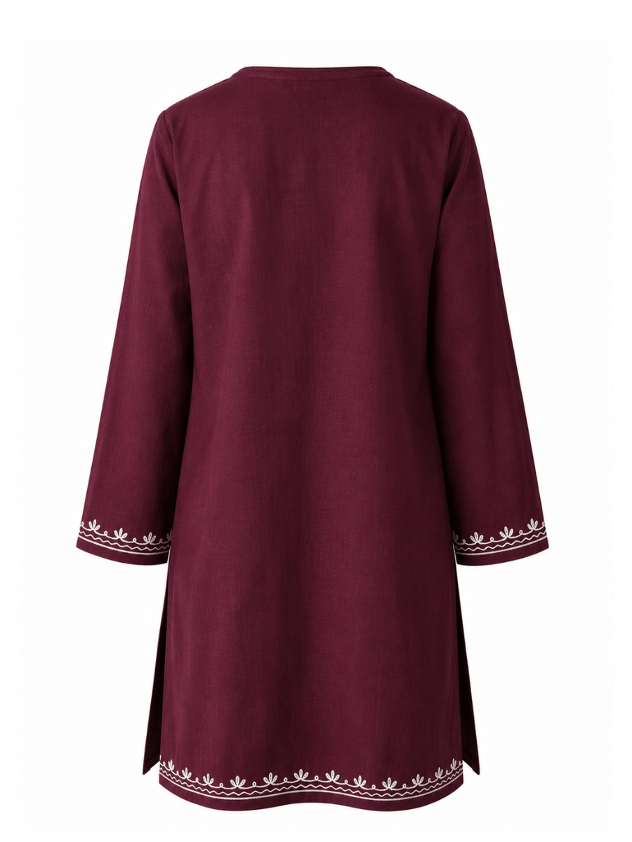 Noor : Aari embroidery summer kurti | Plum